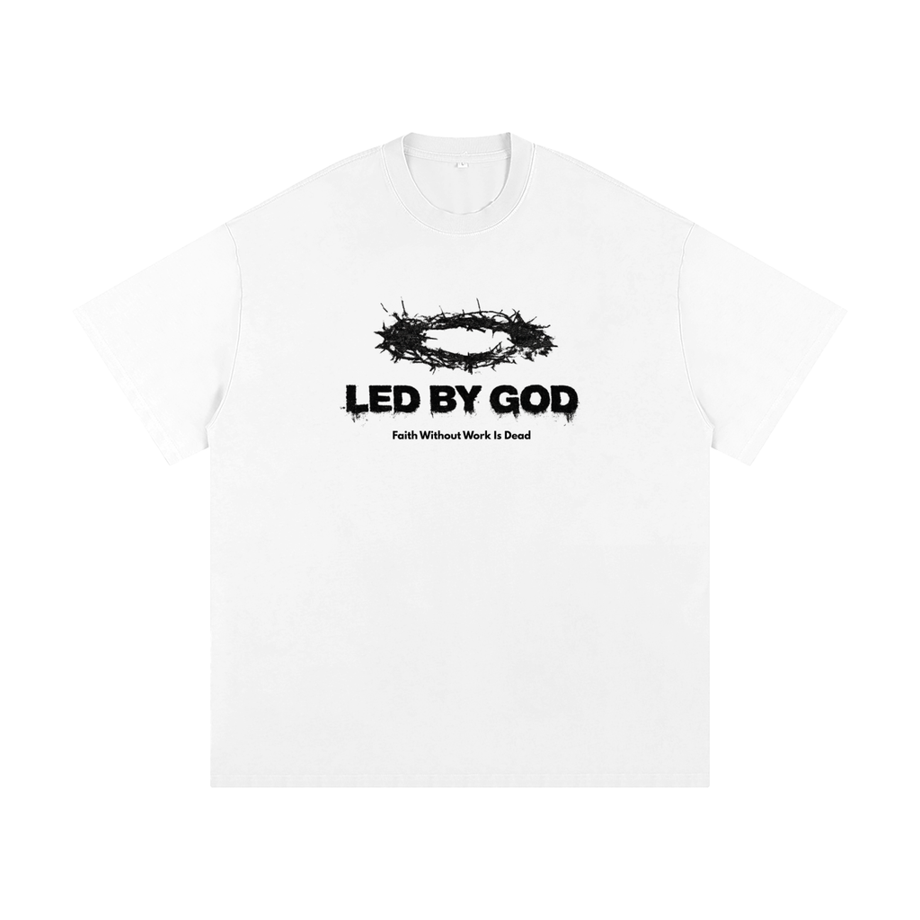 Led by God loose fitting heavyweight t shirt