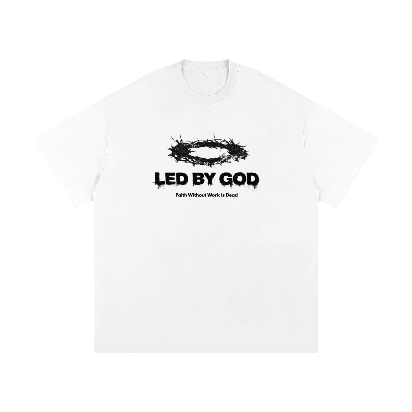 Led by God loose fitting heavyweight t shirt
