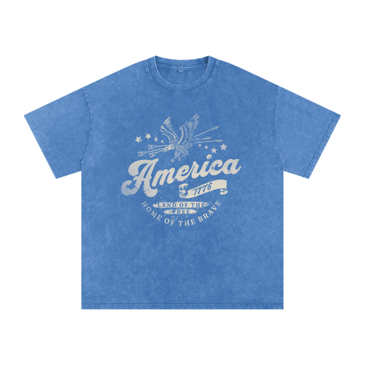 Snow Washed Oversized Cotton T-Shirt
